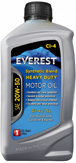 Everest Heavy-Duty Synthetic Blend 20W-50 CI-4 Diesel Engine Oil